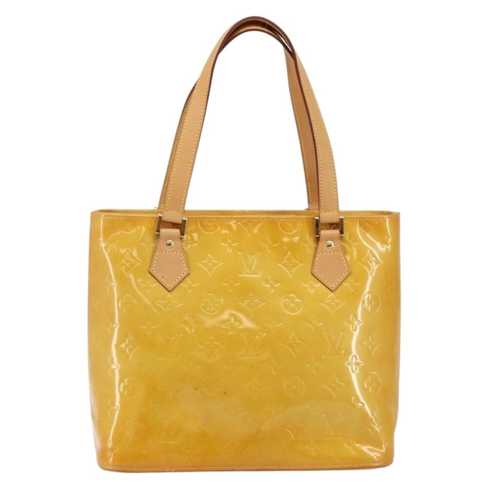 Louis Vuitton Monogram Vernis Houston Handbag Beige